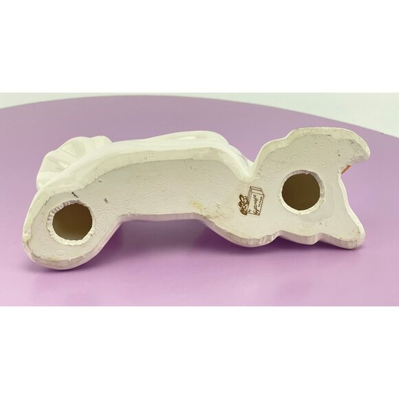 Vintage 1980s Pierrot clown figurine, gold, white porcelain, kitsch Harlequin - Picture 9 of 9